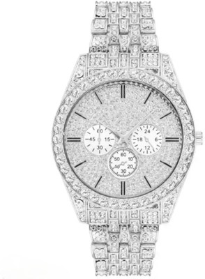 kriss collection Rlx silver Stone studded Analog Watch  - For Men & Women