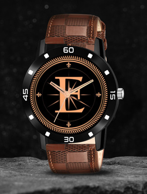 FEMEO ALPHA-E-AVO-BLK-BRW-CHL-1 Alpha Heritage Collection E Brown Strap Watch for Man & Boys Analog Watch  - For Men