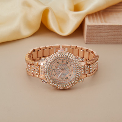 GC Jewelery Radiant Allure: Rose Gold Diamond Analog Watch for Women Rose Gold Watch Analog Watch  - For Women