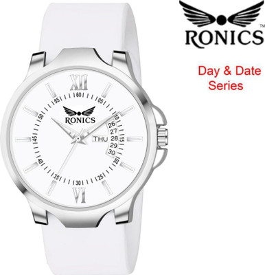 ronics fancy attractive latest white dial white strap Silicone strap Silicon strap Analog Watch  - For Men