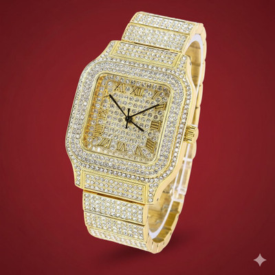 zyrowear WW17 Premium Look Gold Tank Watch with Intricate Crystal Setting Analog Watch  - For Men & Women
