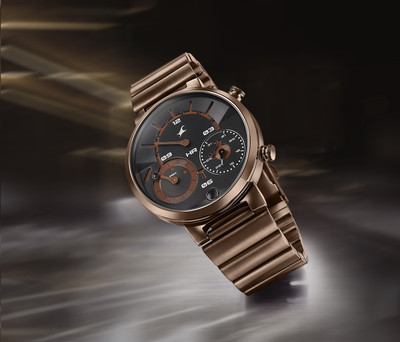 Fastrack Fastrack Gambit Micromotor Black Dial Brown Metal Strap Analog Watch  - For Boys