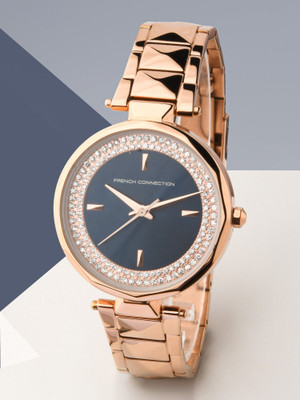 French Connection FCP36RGM Studded Blue Round Dial | Analog Watch For Women's | FCP36RGM Analog Watch  - For Women