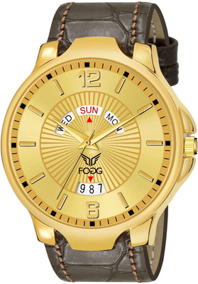 FOGG 1504-GL Day & Date Gold Plated Analog Watch  - For Men