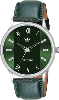 CRESTELLO CR-WT044-GRN Green Faux Leather Strap Analog Watch  - For Men