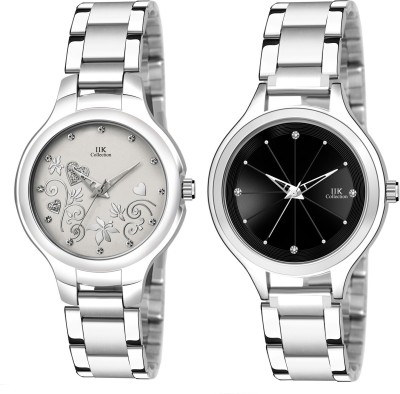 IIK Collection IIK-3041W-3030W Studded Dial with Silver Bracelet Strap Combo Analog Watch  - For Women