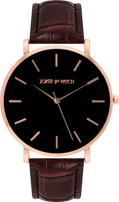 Joker & Witch Paul Black Dial Brown Croc Strap Watch Analog Watch  - For Men