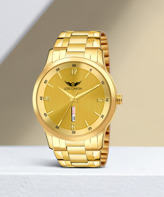 LOIS CARON LCS-8485 ORIGINAL GOLD PLATED DAY & DATE FUNCTIONING WATCH FOR BOYS Analog Watch  - For Men