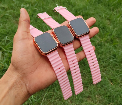 MOONVIK Pack of 3 Stylish Digital LED Watches for Unisex Pink Strap with Rose Gold Dial. LED SERIES Digital Watch  - For Men & Women