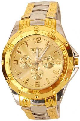 SHURAI ROSA_SIL_GOLD Trending Gold Dial Stainless steel only mens wear watch Analog Watch  - For Men