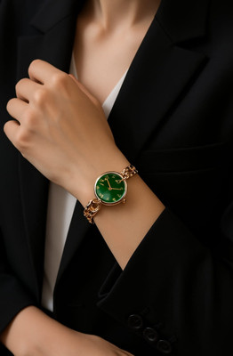 Good Shepherds Green round dial rose gold watch Analog Watch  - For Women
