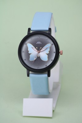 VIRAKTI High Quality Fancy Butterfly Solid Designer Shine Round Dial with Leather Belt High Quality Fancy Butterfly Solid Designer Shine Round Dial with Leather Belt Analog Watch  - For Women