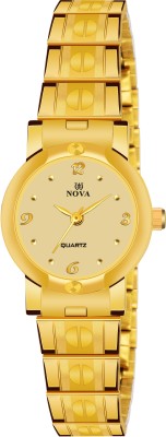 NOVA Women's and Girl's Golden Chian Wrist Watch Analog Watch  - For Girls