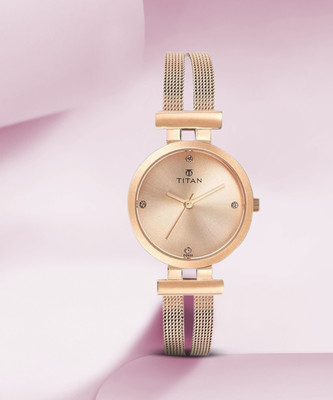 Titan Purple Glam Gold Analog Watch  - For Women
