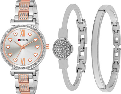 Curren Ladies Wrist Watch with Matching Bangles Analog Watch  - For Women
