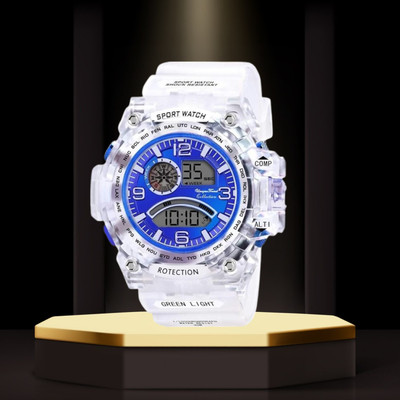 Alkhwatches Blue Sport light Multi-Functional Transparent watch Digital Watch  - For Boys & Girls