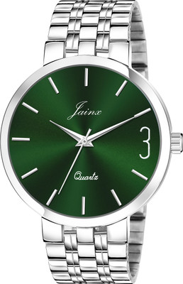 JAINX Green Dial Stainless Steel Chain Analog Watch  - For Men