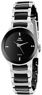 IIK Collection Black Dial with Black & Silver Bracelet Strap Analog Watch  - For Men & Women
