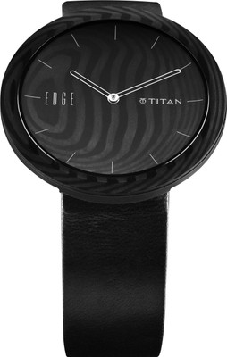 Titan Titan Edge Carbon Fibre Quartz Analog Black Dial Leather Strap Unisex Watch Analog Watch  - For Men & Women