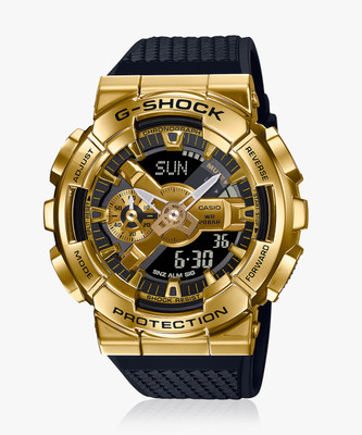 CASIO GM-110G-1A9DR G-SHOCK Gold Ip Dial Black Resin Strap Analog-Digital Watch  - For Men