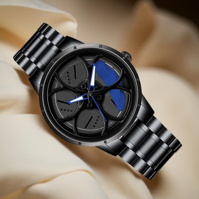 Hezoc Spinnig Wheel Watch Spinning Quartz Men Rim Car Wheel Watches Analog Watch  - For Men & Women