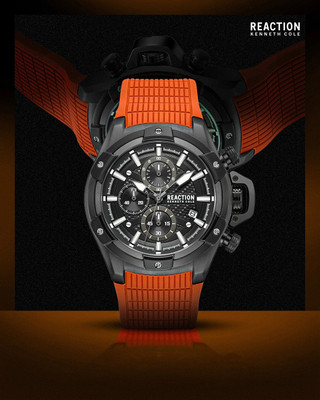 Kenneth Cole Reaction New Collection Chrono 3 Eyes Date Black Round Dial Analog Watch  - For Men