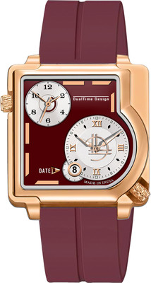 ONIR 35000-Copper Dual Time Date Display Radium Square Analog Watchs -Mens Analog Watch  - For Boys