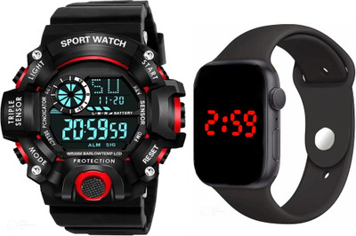 HALA Sport Watch Ultra Watch with LED square & Water Resist Feature Digital Watch  - For Men