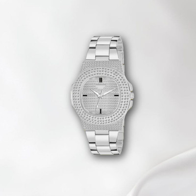 hardex Analog Silver Diamond Watch Unisex Round Analog Watch  - For Men & Women
