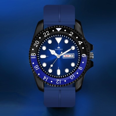 EMPERO EAB205 Magnetic Silicone Straps Day & Date Display Analog Watch  - For Men