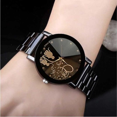 DKERAOD 765 watch Women Watch New Black Color Diamond Crystal Glass Fancy Design Beautiful Analog Watch  - For Women