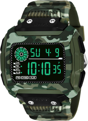 Reborn 9097 ARMY BELT GREEN New Attractive Sport look Design Military Green LED Calendar and time and date Digital Watch  - For Men