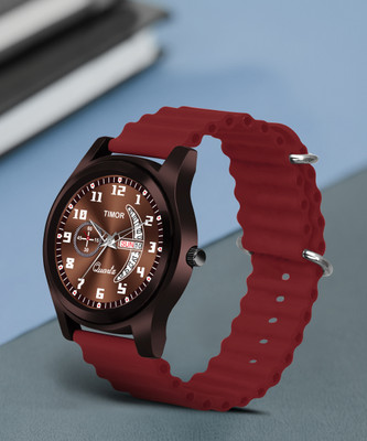 SKIVIEI F-TM532ANLG Day and Date Number Dial Ultra Silicone Strap Analog Watch  - For Men