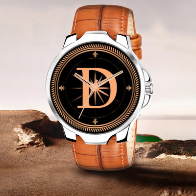 RobinXX ALPHA-D-3K-SIL-TEN-CRL-1 Alpha Heritage Collection D Brown Strap Watch for Man & Boys Analog Watch  - For Men