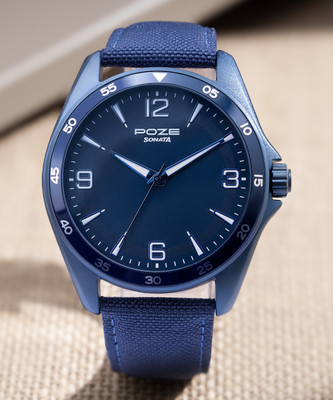 SONATA Poze Blue Strap with Blue Dial Analog Watch  - For Men