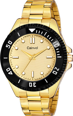 CAINVEL CV8185 Golden Chain Yellow Dial Analog Watch  - For Men