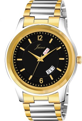 JAINX SL28 Black Dial Day and Date Funtioning Analog Watch  - For Men