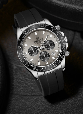 NAVIFORCE Dynamic racing bezel mettalic dial design watch for mens Analog Watch  - For Men