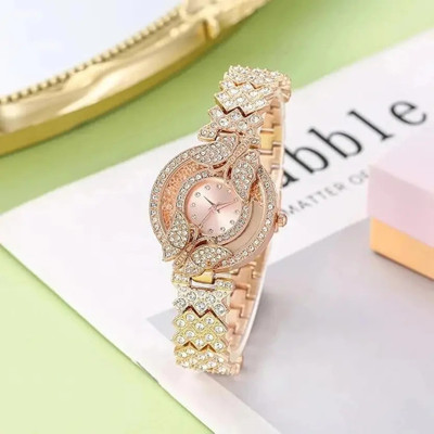 Glowme butterfly Design analog watch Diamond Stone Crystal Stainless Steel Analog Butterfly Watch: Analog Watch  - For Women