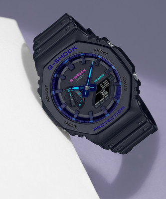 CASIO GA-2100VB-1ADR G-SHOCK Multi-Coloured Dial Black Resin Strap Analog-Digital Watch  - For Men