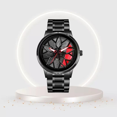 NIXEA 3D Rotating Spinning Watch Quartz Men Rim Car Wheel Watches Analog Watch  - For Men