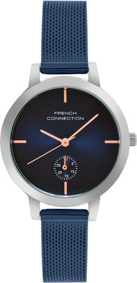 French Connection Sera Dated Blue Sunray Dial | Women's Blue Analog Watch Analog Watch  - For Women