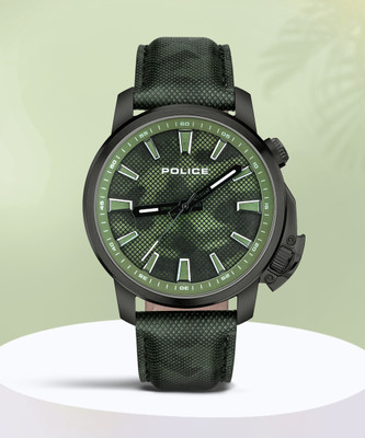 Police PLPEWJD2202701 Green Dial Green Strap Watch Analog Watch  - For Men