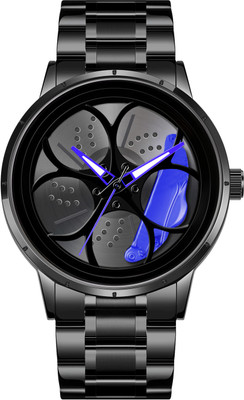 IIK Collections IIK-5034M Men Car Wheel Watch With Spinning Car Rim Design Analog Watch Analog Watch  - For Boys