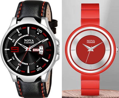 NOVA Day & Date Series Chian Wrist Couple Watch Analog Watch  - For Couple