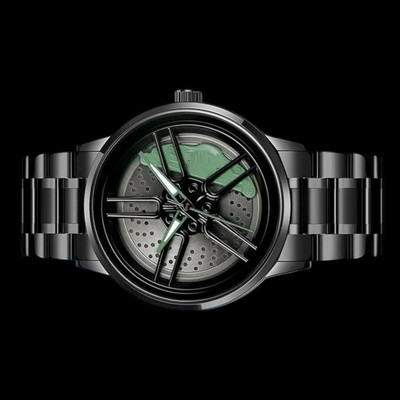 Hezoc Spinnig Wheel Watch Spinning Watch Quartz Men Rim Car Wheel Watches Analog Watch  - For Men & Women