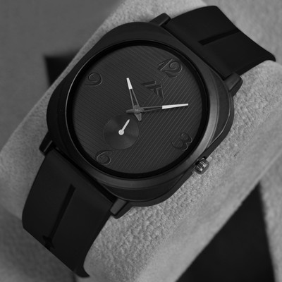 CELESTONE 901 Minimalist Slim Model Black Series Case With Premium Silicone Strap Analog Watch  - For Boys