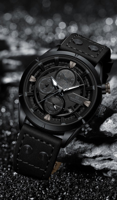 NAVIFORCE NF8045 Bold Black color carbon fiber crafted dial design with chronograph Analog Watch  - For Men