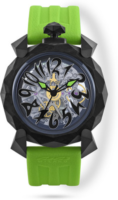 Gaga Milano Automatic Watch Black Dial Forged Carbon Case 46mm watch for Unisex Analog Watch  - For Men & Women