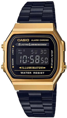 CASIO Vintage A168WEGB-1BDF Dial Black Stainless Steel Band Digital Watch  - For Men & Women